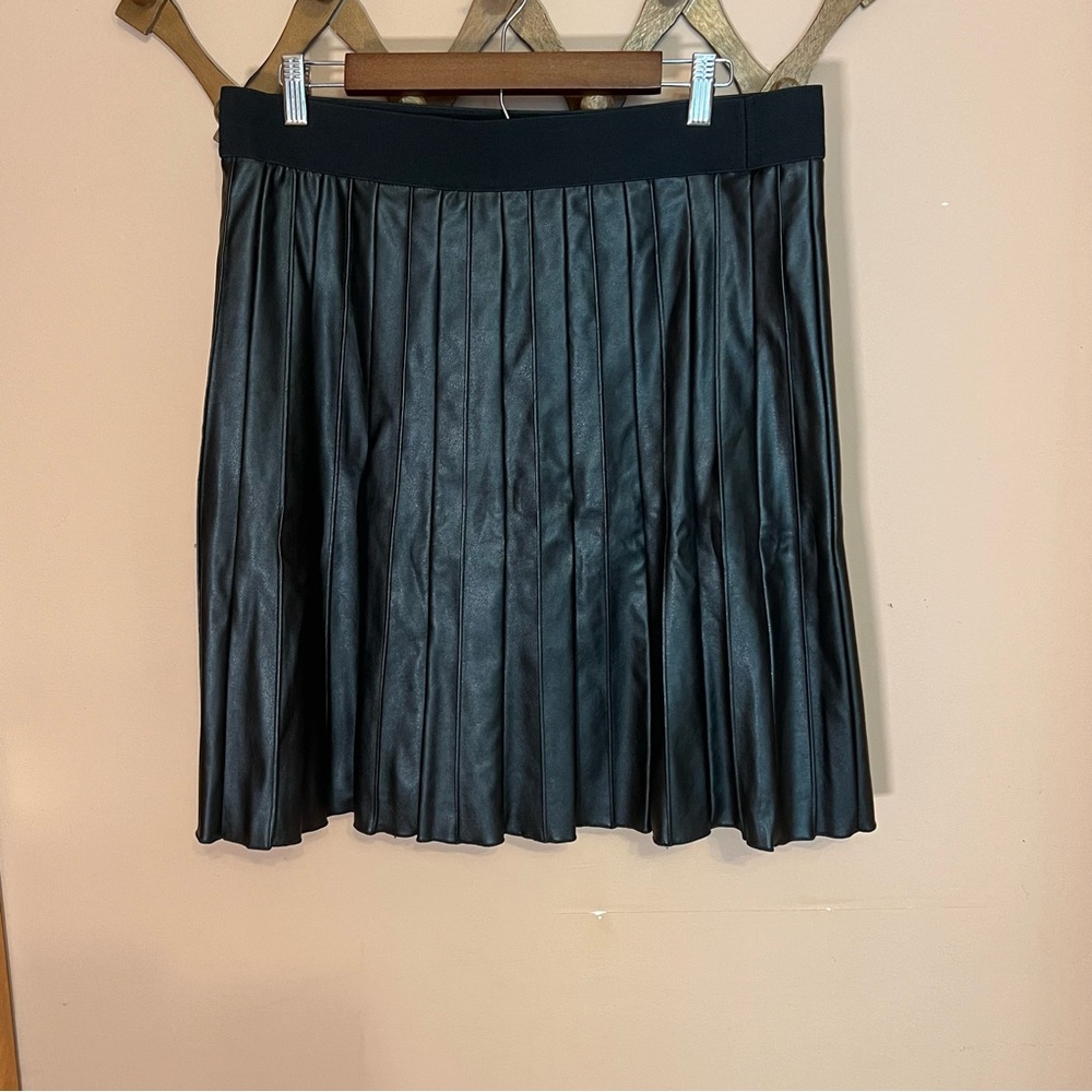 Alfani Pleated Faux Leather Skirt